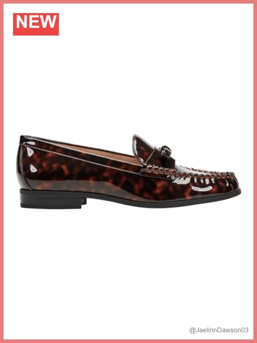 Faux Patent Leather Bow Detail Slip-On Loafer
